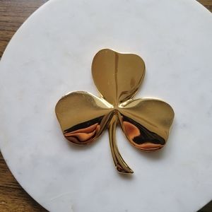 Gerity gold tone clover paper weight vintage
